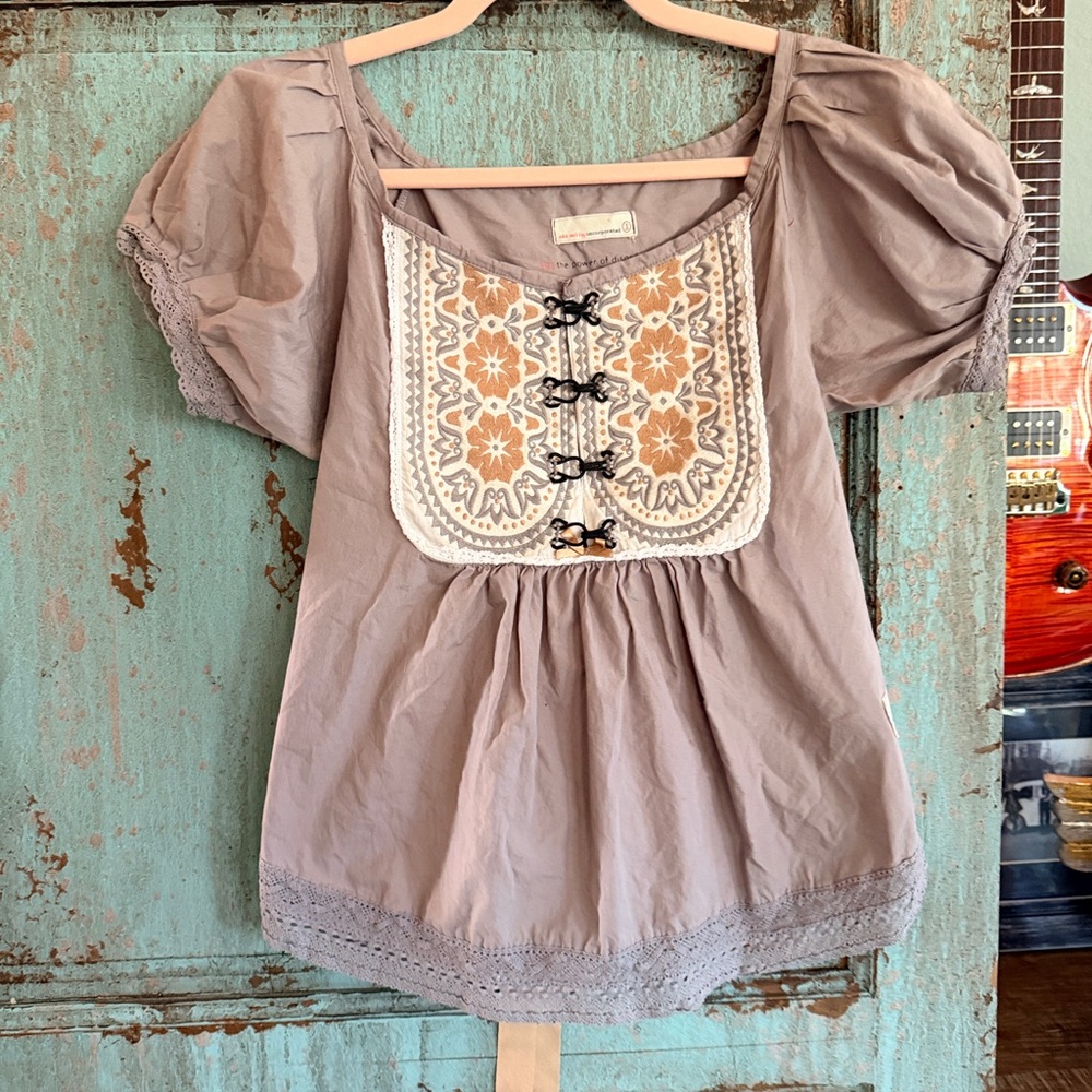 Odd Molly “The Power of Disorder” Embroidered Maternity Top - Size 1 (Small)
